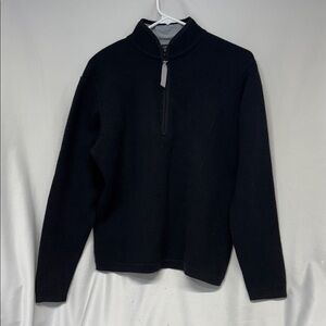 Patagonia 100% wool mid zip up long sleeve  Black Pullover shirt size Large